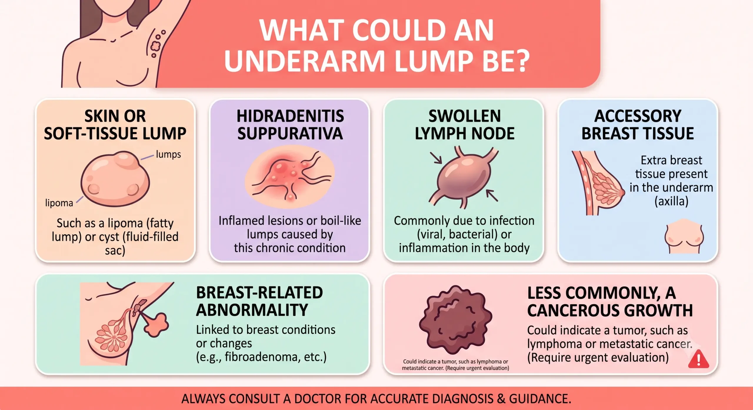What could an underarm lump be