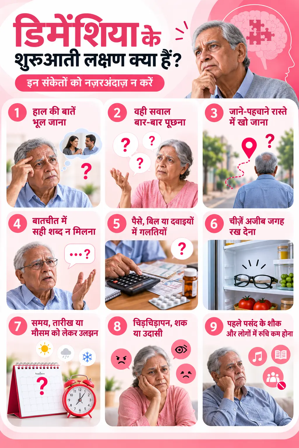  डिमेंशिया के शुरुआती लक्षण