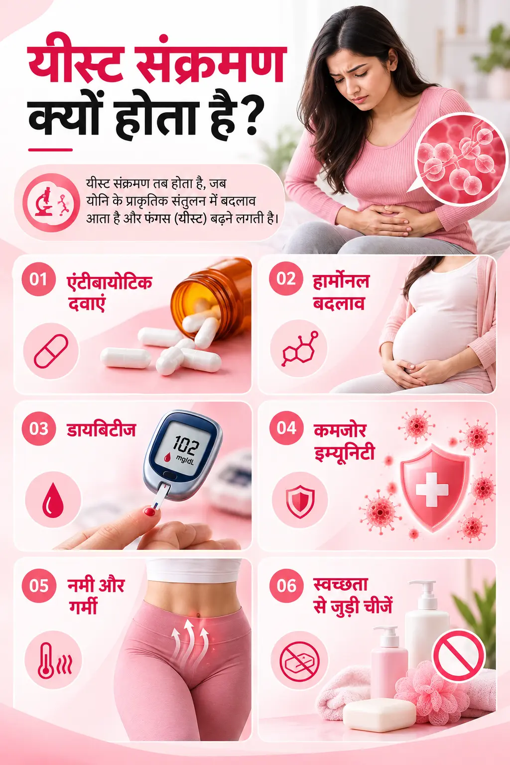 योनि में यीस्ट संक्रमण होने के कारण